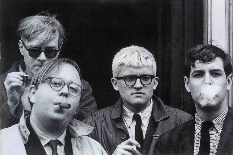 Andy Warhol, Henry Geldzahler, David Hockney and Jeff Goodman, 1963 © Dennis Hopper, courtesy The Hopper Art Trust. www.dennishopper.com 