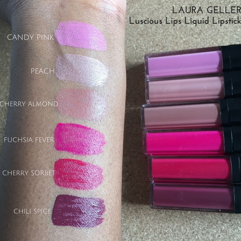 Laura Geller Luscious Lips Liquid Lipstick swatches
